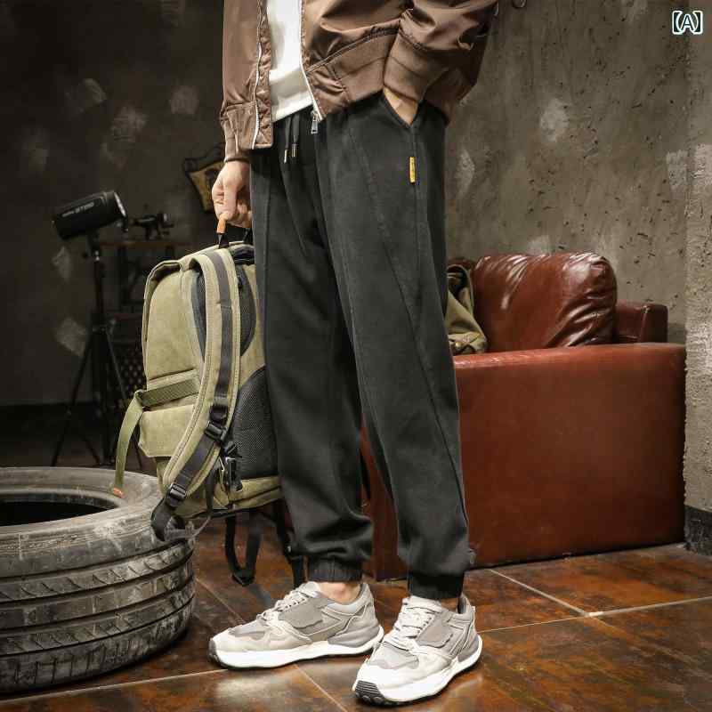メンズ 男性用 ファッション オシャレ シンプル 大人 かっこいい ストリート ヒップホップ HipHop スポーツ パンツ ゆったり 大きいサイズ 秋 冬 カジュアル ワークウェア ズボン|リコット