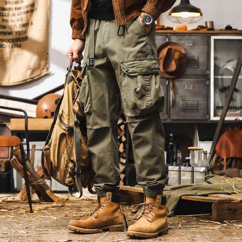 秋 冬 メンズ 服 分かりやすい 流行り物 オシャレ 成年者 かっこいい 途轍も無い大きさ 表どおり 成人男性服 アメリカン レトロ ミリタリー緑であること 細工物ズボン下 秋服 役立つこと的 途轍も無い衣嚢 心地よい ズボン下