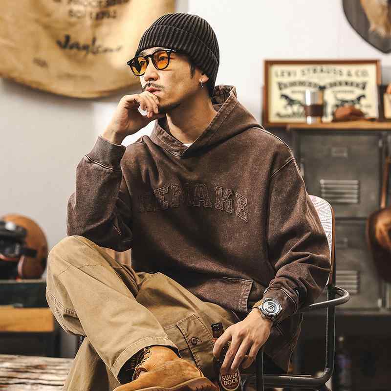 秋 冬 メンズ 服 分かりやすい 流行り物 オシャレ 成年者 かっこいい 途轍も無い大きさ 表どおり 成人男性服 アメリカン レトロ  流汗 プルオーバー 秋 ウォッシュ 心地よい ボンネット付き添い人 上衣 冬