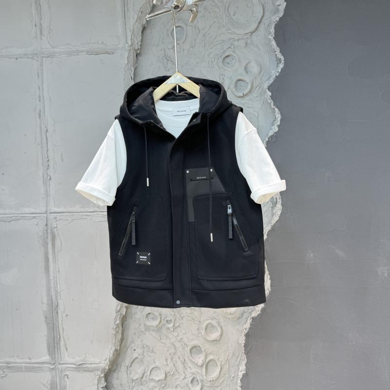 秋　冬 コーデ メンズ 服 シンプル ファッション オシャレ 大人 かっこいい 大きいサイズ ストリート 紳士服 フード付き ベスト カジュアル 無地 ノースリーブ チョッキ