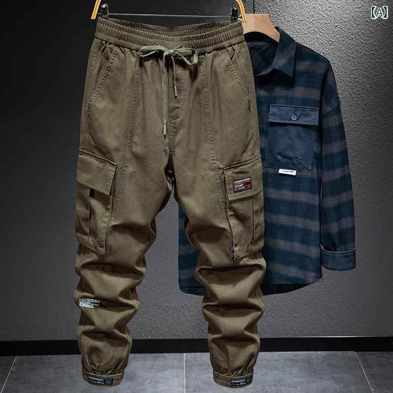 メンズ 男性用 ファッション オシャレ シンプル 大人 かっこいい ストリート ヒップホップ HipHop アメリカンン レトロ トワーク パンツ 春 アウトドア レジャー 大きいサイズ 綿 コットン サイクリング パンツ