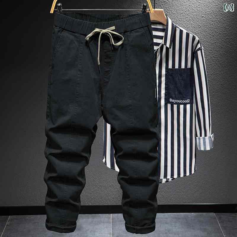 メンズ 男性用 ファッション オシャレ シンプル 大人 かっこいい ストリート ヒップホップ HipHop アメリカンン レトロ トワーク パンツ 春 ルーズ ストレート カジュアル パンツ ハイ ストリート ワイド レッグ パンツ 7,262円