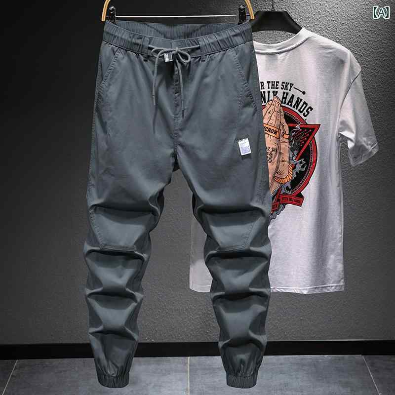 メンズ 男性用 ファッション オシャレ シンプル 大人 かっこいい ストリート ヒップホップ HipHop 春 綿 コットン カジュアル パンツ ルーズフィット カジュアル パンツ 韓国ファッション ハーレム パンツ