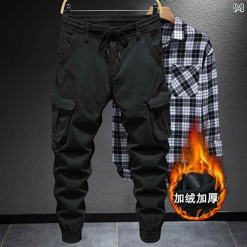 メンズ 男性用 ファッション オシャレ シンプル 大人 かっこいい ストリート ヒップホップ HipHop 春秋 スタイル ト パンツ ルーズ 大きいサイズ サイクリング マルチ ポケット カジュアル パンツ｜リコット