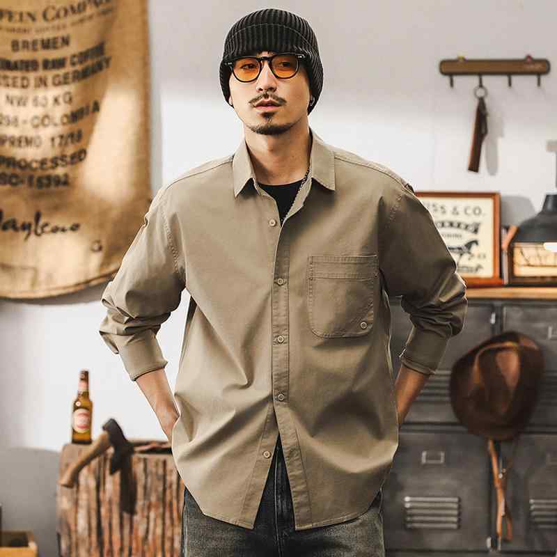 秋　冬 メンズ 服 シンプル ファッション オシャレ 大人 かっこいい 大きいサイズ ストリート 紳士服 アメリカン レトロ ワーク シャツ 長袖 ハンティング スーツ カジュアル シャツ 秋 ジャケット