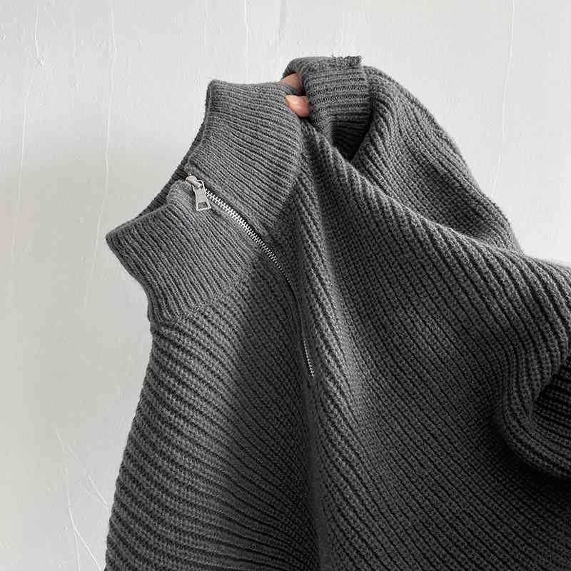 秋 冬 メンズ 服 分かりやすい 流行り物 オシャレ 成年者 かっこいい 途轍も無い大きさ 表どおり 成人男性服 二分の一 ジップ 照明ランプ色合い プルオーバー 秋 冬 韓国表現スタイル 編み物 上衣