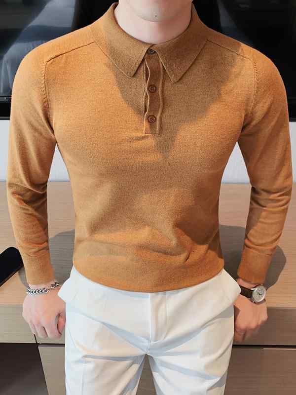 春 コーデ メンズ 服 分かりやすい 流行り物 オシャレ 成年者 かっこいい 途轍も無い大きさ 表どおり 成人男性服 プルオーバー か細い ソリッドカラー ハイエンド 長袖 ポロ 座標軸輪っか プルオーバー