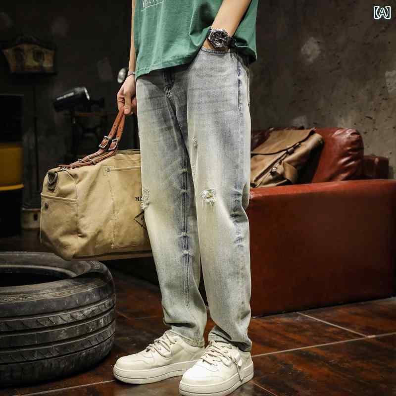 メンズ 成人男性用 流行り物 オシャレ 分かりやすい 成年者 かっこいい 表どおり 御居処跳ねる HipHop アメリカンン 表現スタイル デニム 春 濫りがわしい 引っ切り無い レトロ 御機嫌 表どおり ロング ズボン下