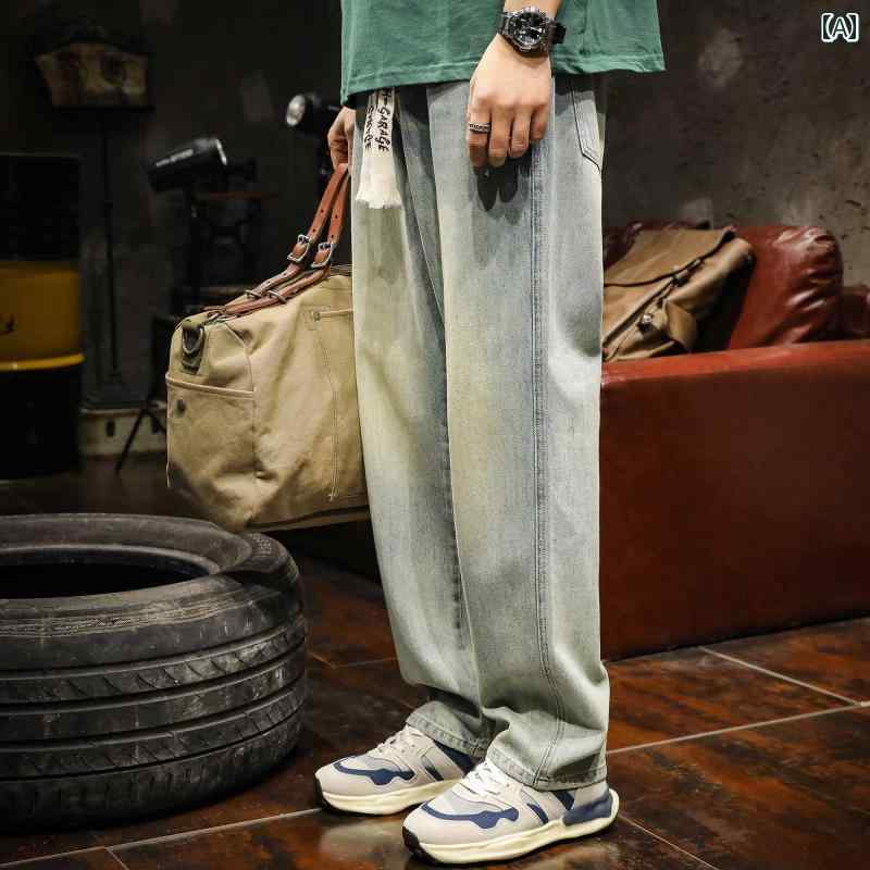メンズ 成人男性用 流行り物 オシャレ 分かりやすい 成年者 かっこいい 表どおり 御居処跳ねる HipHop アメリカンン ご機嫌 表どおり デニム 春 レトロ ウォッシュ 産業 不都合 産業 ドローストリング 引っ切りない ロング ズボン下