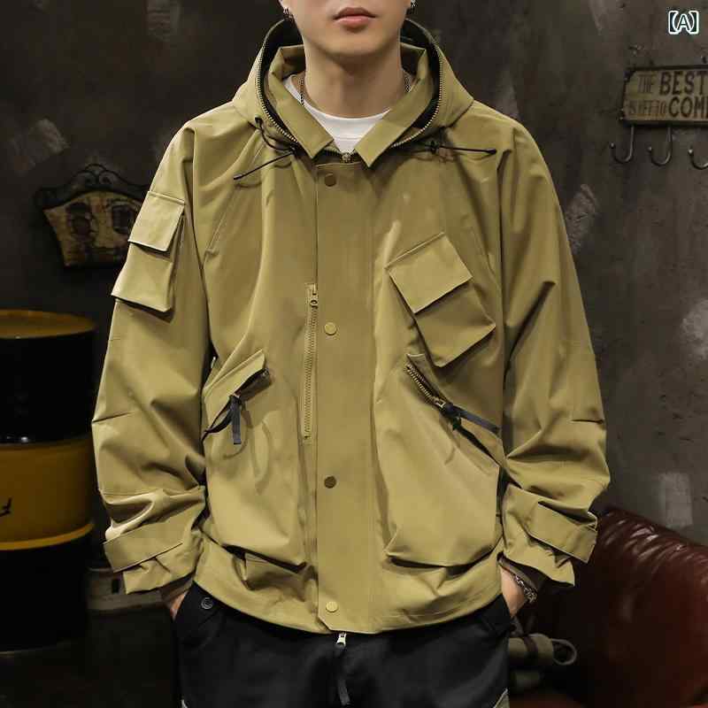 メンズ 男性用 ファッション オシャレ シンプル 大人 かっこいい ストリート ヒップホップ HipHop ワークウェア ジャケット 春秋 登山 秋 服 ジャケット 秋 トップ 服