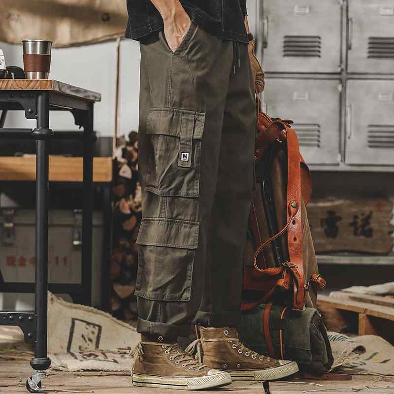 コーデ メンズ 用 服 紳士服 アウトドア カジュアル 大きいサイズ ストレート マルチ ポケット パンツ カーゴパンツ アーミーグリーン 春 カジュアル 通勤スタイル 重コーデ ゆったりシルエット 快適フィット 動きやすい デイリー|リコット