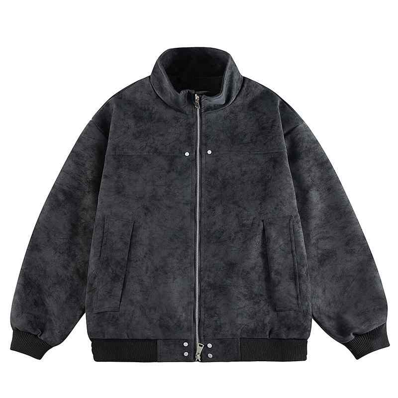 メンズ ファッション 服 用 オシャレ シンプル 大人 かっこいい 大きいサイズ ストリート 紳士服 レトロ アメリカン ブラウン スタンドカラー ジャケット ストリート カジュアル|リコット