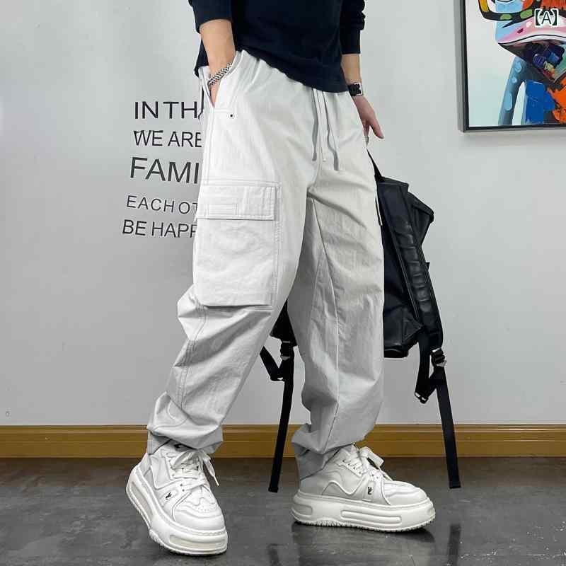 メンズ 成人男性用 流行り物 オシャレ 分かりやすい 成年者 かっこいい 表どおり 御居処跳ねる HipHop 心地好い ズボン下 レトロ 締まりの無い 春夏 マルチ 衣嚢