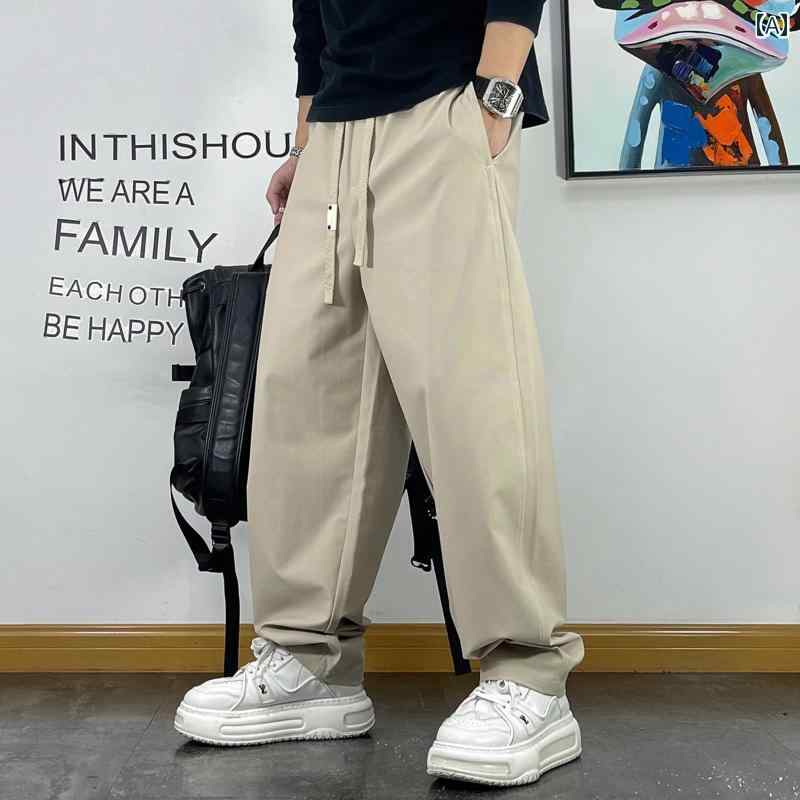 メンズ 男性用 ファッション オシャレ シンプル 大人 かっこいい ストリート ヒップホップ HipHop 春秋 無地 シンプル カジュアル パンツ ゆったり ドレープ ストレート パンツ スウェット パンツ