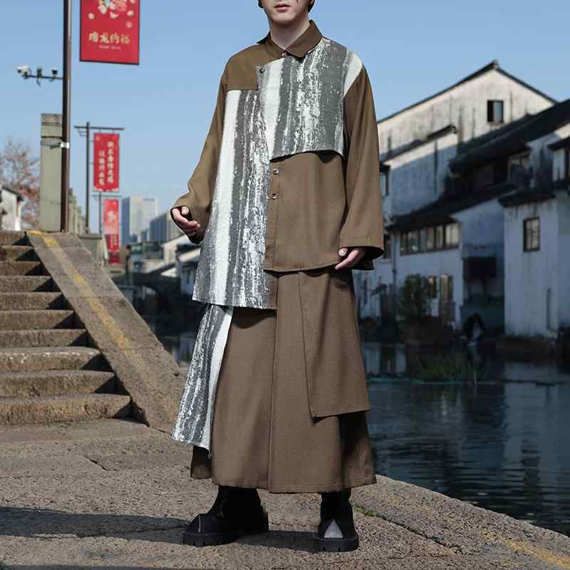 アジアンテイスト御召しもの メンズ 流行り物 服 用 オシャレ 分かりやすい 成年者 かっこいい 途轍も無い大きさ 表どおり 成人男性服 プルオーバー 背広 レトロ さる股引き ズボン下 途轍も無い大きさ ゆったり