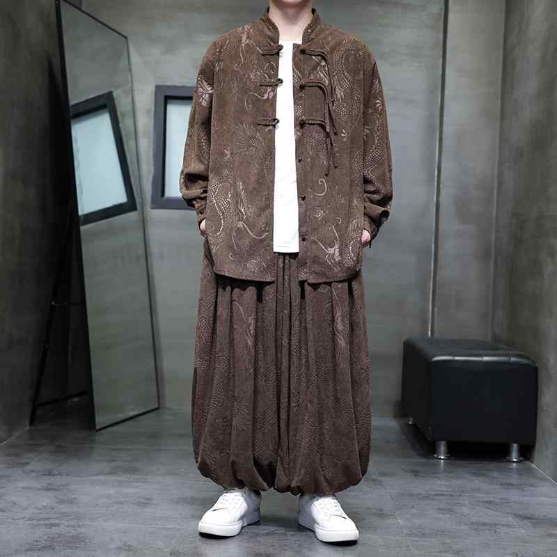 アジアンテイスト お召しもの メンズ 流行り物 服 用 オシャレ 分かりやすい 成年者 かっこいい 途轍も無い大いさ 表どおり 成人男性服 レコード盤 うしろ側 ルドラゴン 心地好い 背広 コール天プルオーバー 上衣 ワイドレッグ ズボン下 メンズファッション-その他