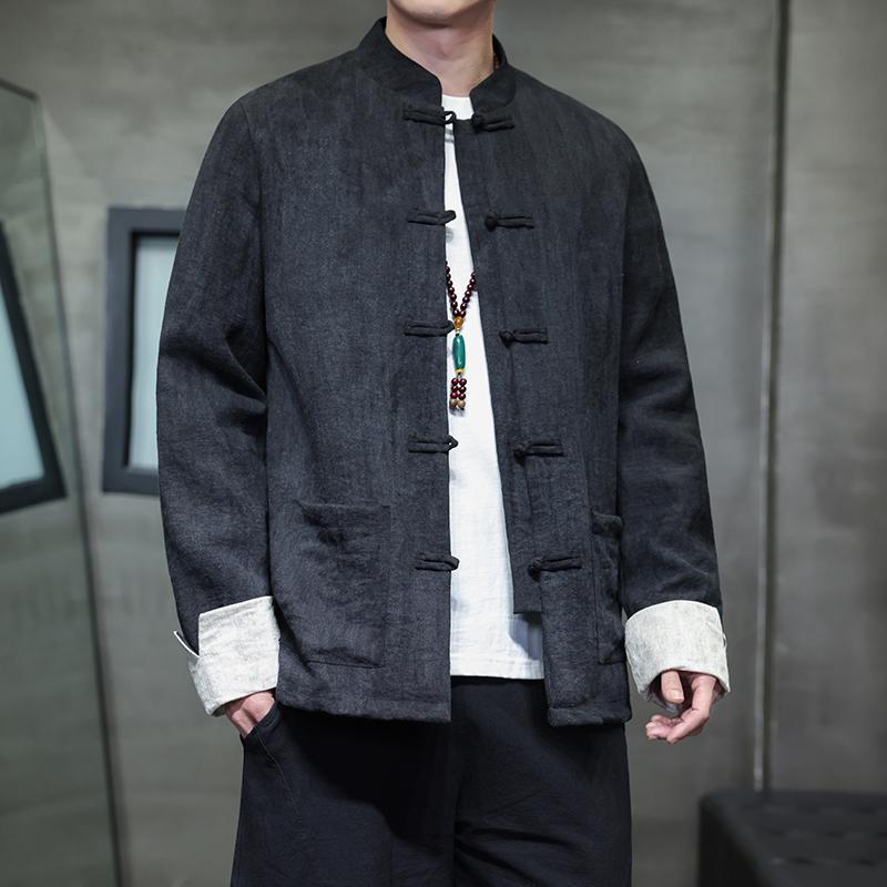 アジアンテイスト お召しもの メンズ 流行り物 服 用 オシャレ 分かりやすい 成年者 かっこいい 気が大きい大きさ 表どおり 成人男性服 綿織物 リネン 背広 上衣 レトロ 気が大きい大きさ リネン 漢服