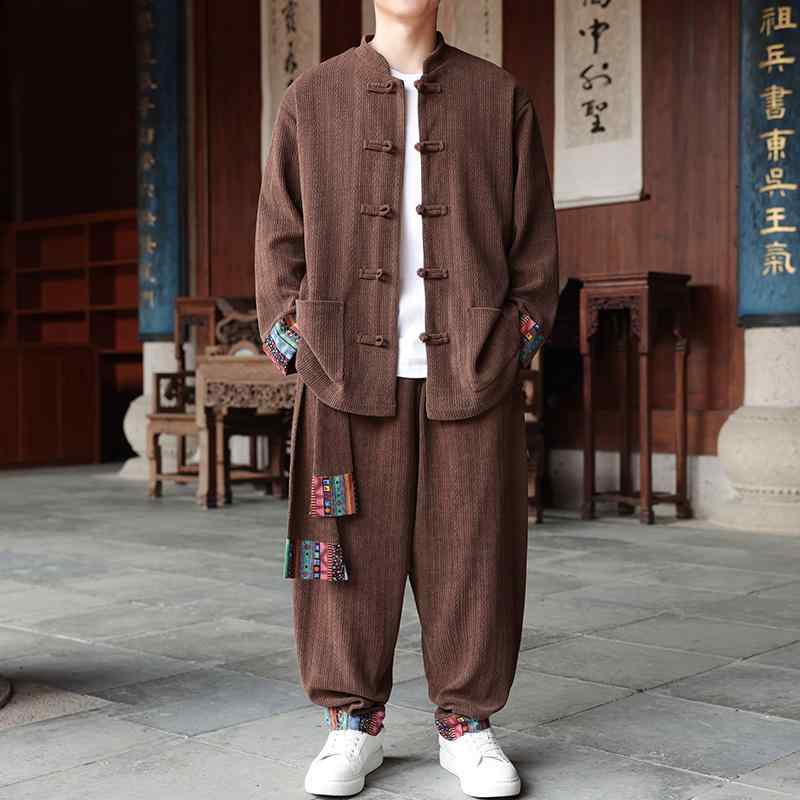 アジアンテイスト 御召しもの メンズ 流行り物 服 用 オシャレ 分かりやすい 成年者 かっこいい 途轍も無い大きさ 表どおり 成人男性服 エスニック コール天 バックル 唐装 茶道 背広 心地よい
