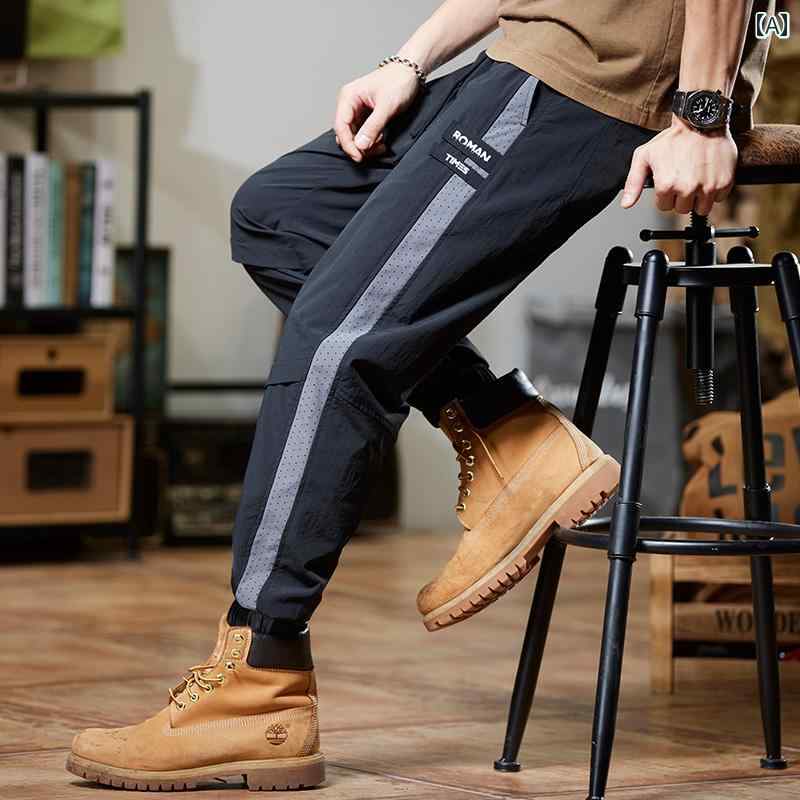 メンズ 男性用 ファッション オシャレ シンプル 大人 かっこいい ストリート ヒップホップ HipHop アメリカンン ルーズ ストレート 春夏 カジュアル パンツ