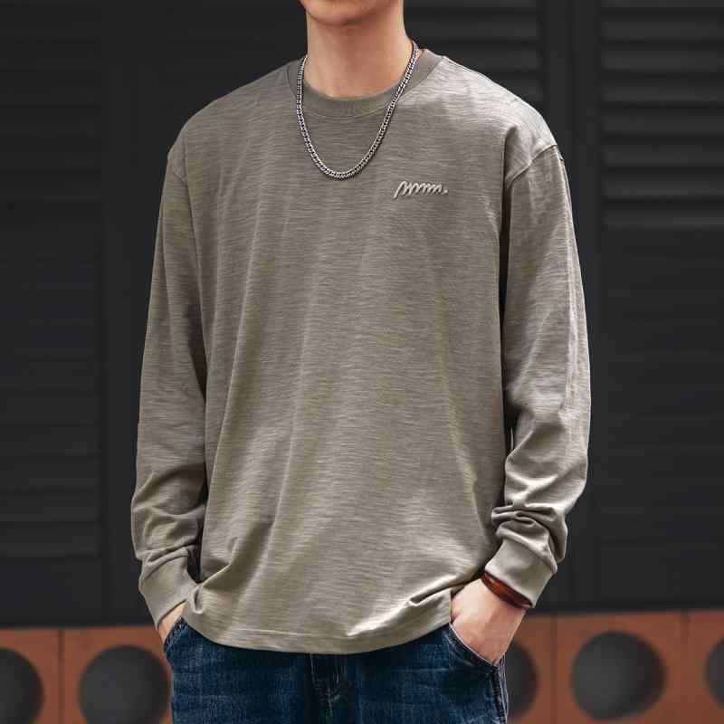 秋　冬 コーデ メンズ 服 シンプル ファッション オシャレ 大人 かっこいい 大きいサイズ ストリート 紳士服 アメリカン レトロ 綿 長袖 T シャツ カジュアル