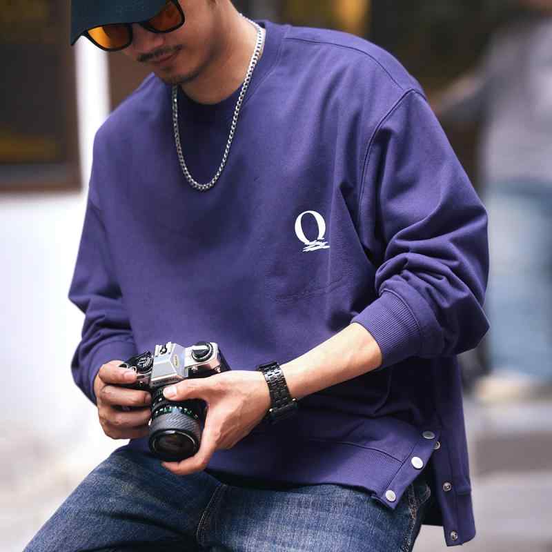 秋　冬 コーデ メンズ 服 シンプル ファッション オシャレ 大人 かっこいい 大きいサイズ ストリート 紳士服 長袖 ラウンドネック スウェットシャツ カジュアル オープン ボタン トップス シャツ