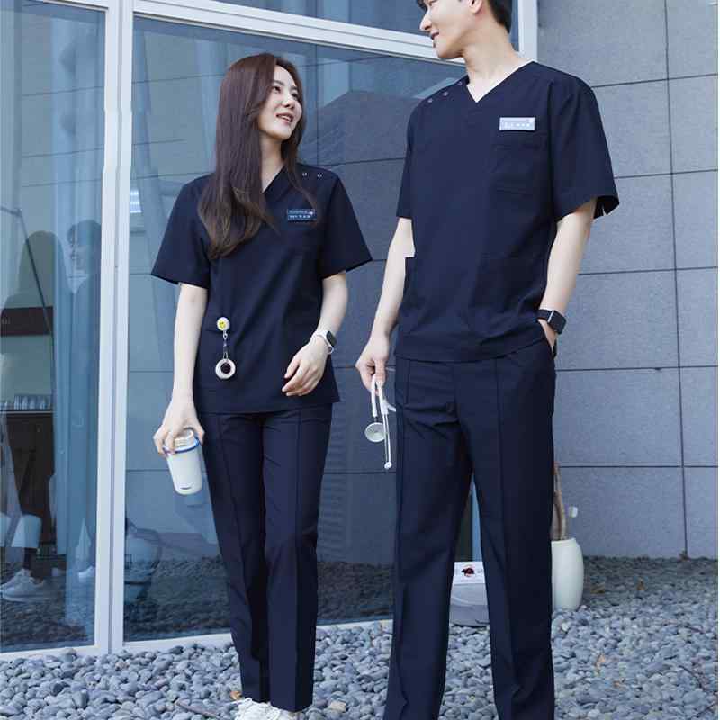 レディース ファッション 業務 ユニフォーム 制服 コスプレ衣装 韓国スタイル ペット 病院 美容 整形 外科 歯科 スーツ 服 男女 ダーク ブルー