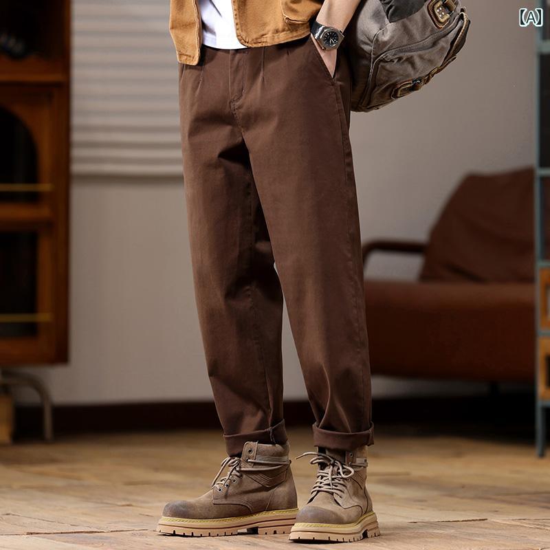 メンズ 男性用 ファッション オシャレ シンプル 大人 かっこいい ストリート ヒップホップ HipHop アメリカンン レトロ カジュアル パンツ ルーズ ストレート パンツ クラシック 春 スポーツ ロング パンツ 6,710円