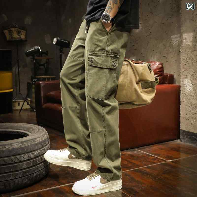 メンズ 成人男性用 流行り物 オシャレ 分かりやすい 成年者 かっこいい 表どおり 御居処跳ねる HipHop アメリカンンン レトロ カーゴパンツ 烏兎 衣嚢 濫りがわしい 広々とした レッグ 心地好い ズボン下 春