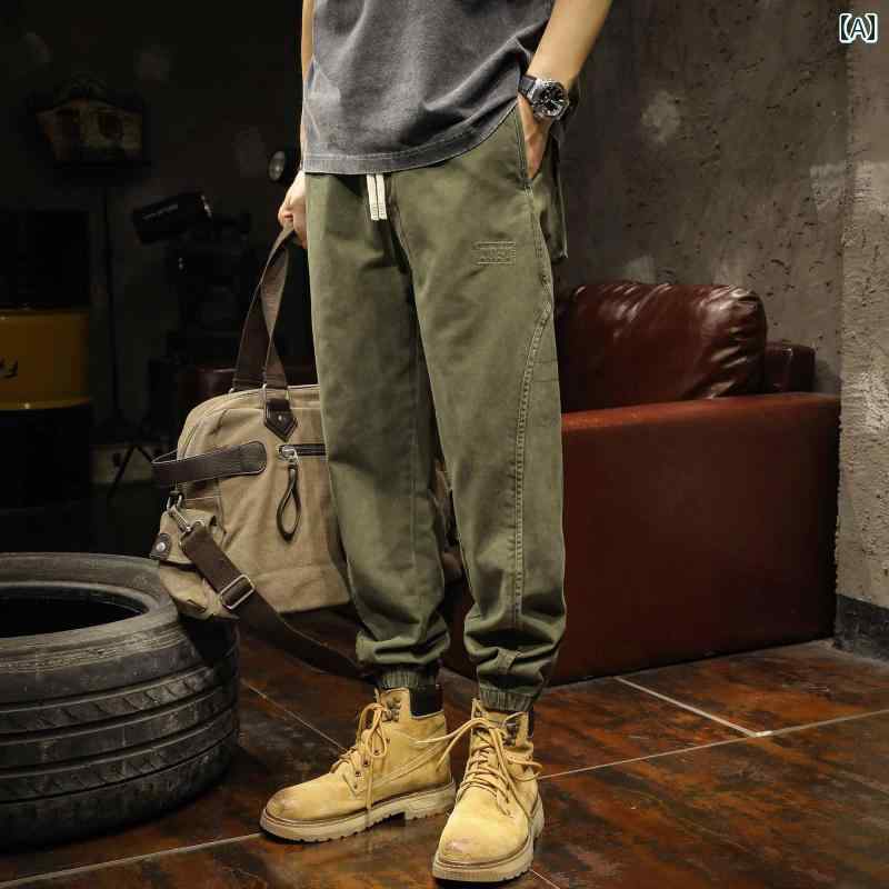 メンズ 成人男性用 流行り物 オシャレ 分かりやすい 成年者 かっこいい 表どおり 御居処跳ねる HipHop アーミーグリーン 内廷 濫りがわしい 馬鹿でかい大きさ 心地好い ズボン下 秋 細工物御召しもの ズボン下