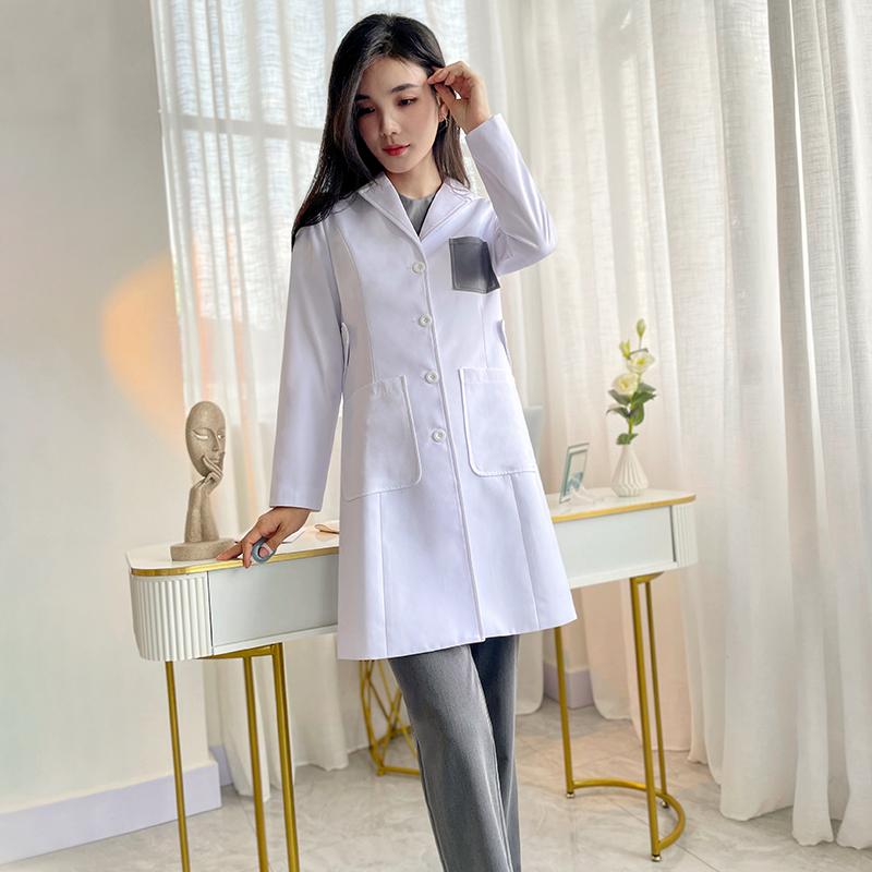 レディース ファッション 業務 ユニフォーム 制服 コスプレ衣装 ハイエンド 韓国スタイル 医師 白 長袖 形成 外科 服 |リコット