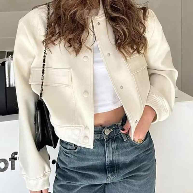 ジャケット レディース メンズ 春秋 立襟 ポケット ユニセックス トップス アウター コート ロング丈 ゆったり シルエット 暖かい 軽量 カジュアル 普段使い 通勤ウェア 通学 秋　冬