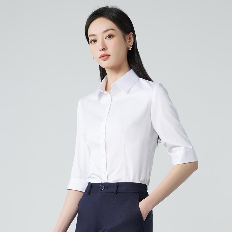 春 コーデ レディース ファッション オシャレ カワイイ シンプル きれいめ ナチュラル 上品カジュアル 婦人服 半袖 シャツ 薄手 面接ウェア フォーマルウェア 営業職 スーツ 白 |リコット