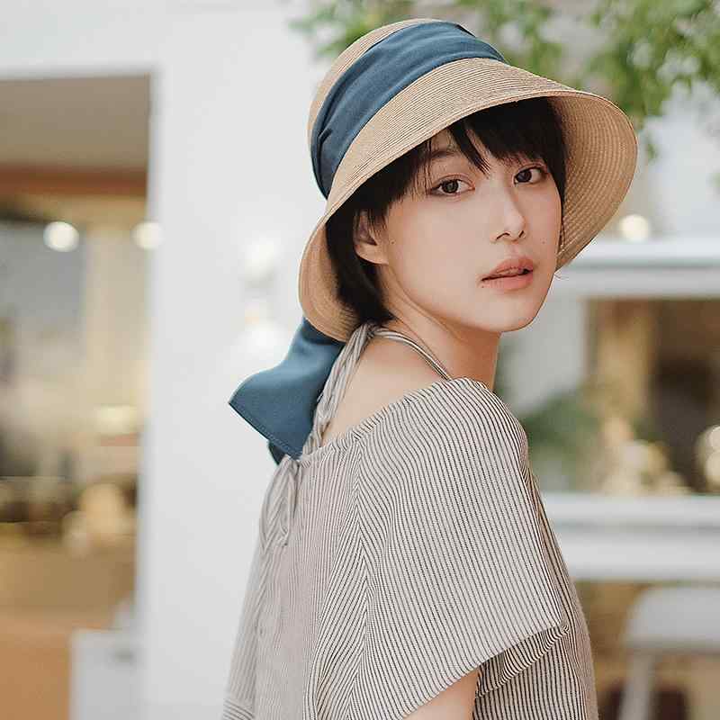 春 コーデ オシャレ 小物 アイテム レディース ラフィア　ロールエッジ　つば広　ドーム　麦わら帽子　サンハット　ワイド　リボン