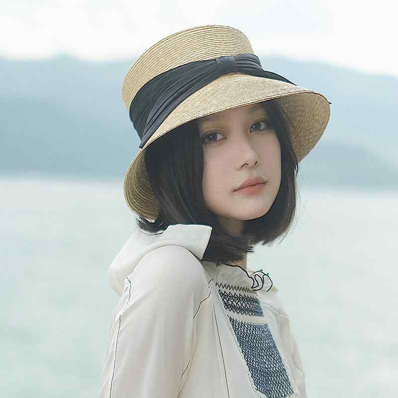 春 コーデ オシャレ 小物 個条 レディース リネン シュロの葉 麦わら帽子 唾液広 サンハット 夏 UVとり捨てる