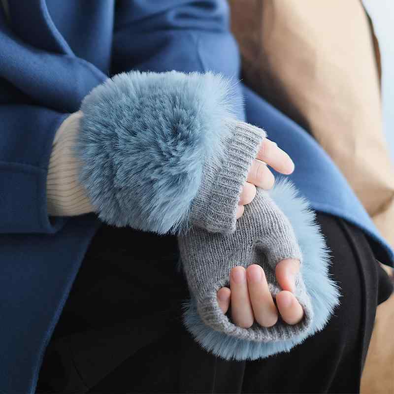 春 コーデ オシャレ 小物 科目 レディース ふわふわ 毛革 かざり付ける 羊毛 編み物帽 旗がしら 二分の一手の指 成人女性用