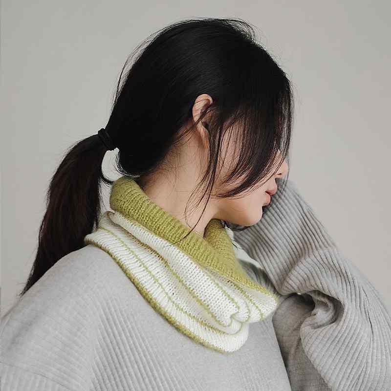 春 コーデ オシャレ 小物 個条 レディース モヘヤ 羊毛 縞模様 リヴァーシブル 羊毛 えり巻き