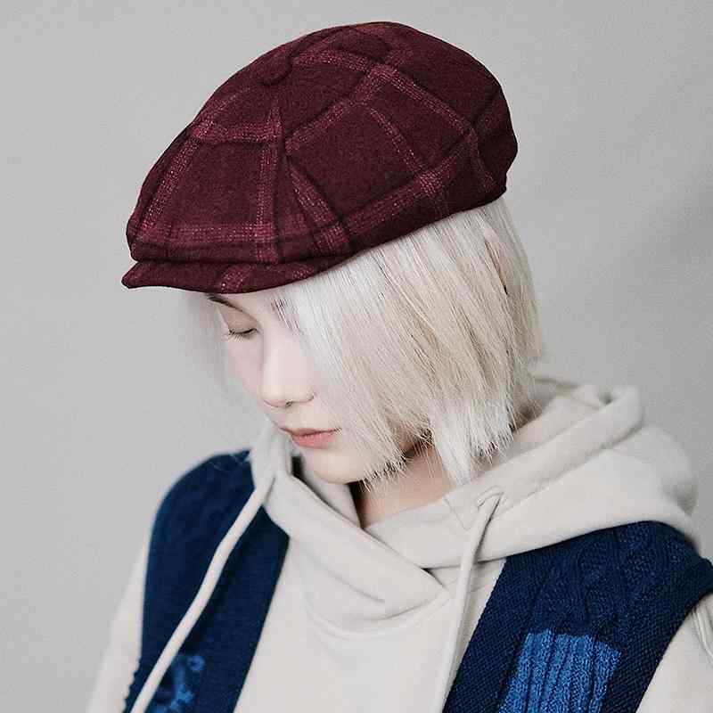 春 コーデ オシャレ 小物 アイテム レディース ウール　チェック柄　キャップ
