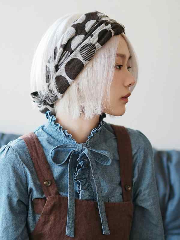 春 コーデ オシャレ 小物 アイテム レディース ソフト　ジャカード　コットン　ヘアアクセサリー　ゴム　スカーフ　　女性用