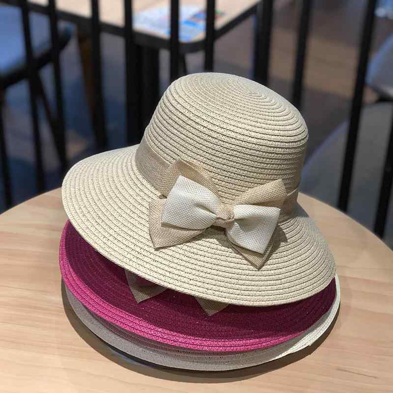 春 コーデ オシャレ 小物 アイテム レディース ストロー　麦わら帽子　女性用　夏　サンシェード　ビーチハット