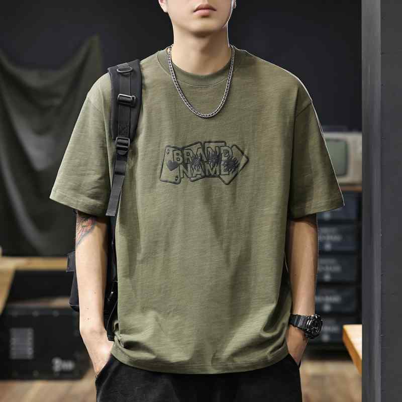 メンズ ファッション 服 男性用 オシャレ シンプル 大人 かっこいい ストリート アメリカン レトロ スタイル 綿 半袖 Tシャツ 通気性