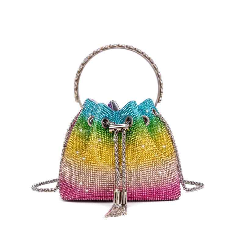 レディース 鞄 カバン バック ファッション オシャレ アイテム 小物 光沢 バッグ バケット クロスボディ イブニング フォーマルバッグ