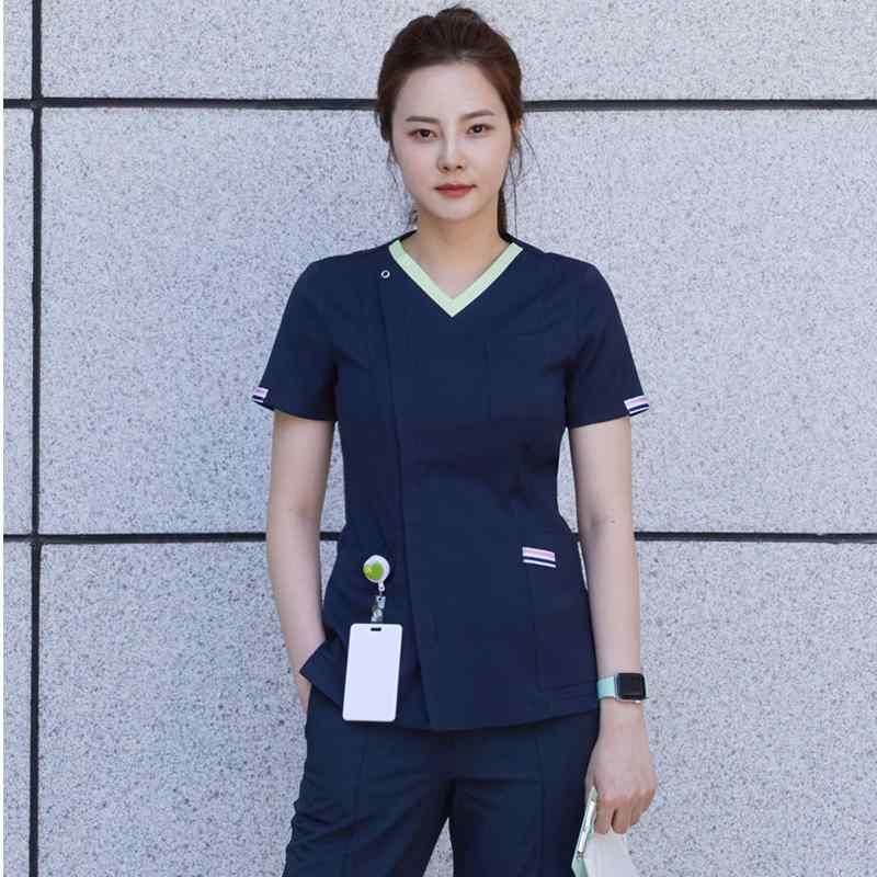 レディース ファッション 業務 ユニフォーム 制服 コスプレ衣装 ストレッチ 服 歯科 看護 半袖