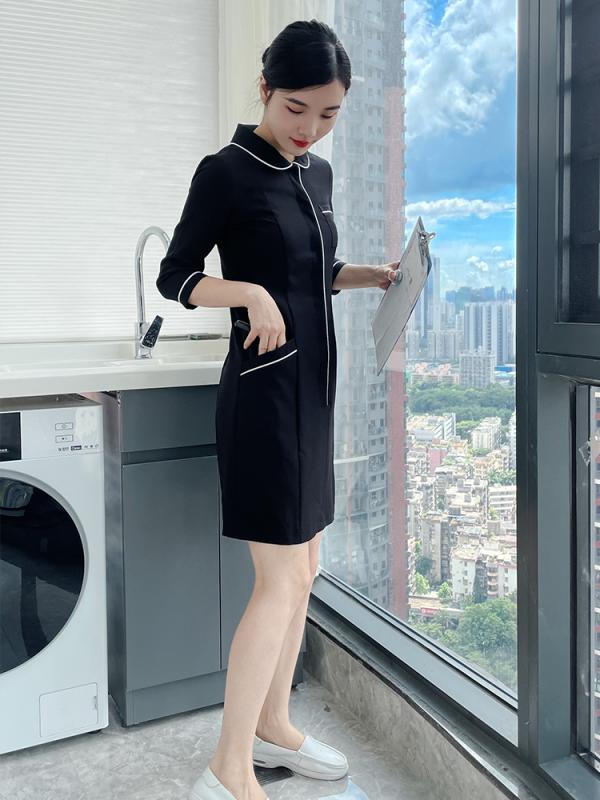 レディース ファッション 業務 ユニフォーム 制服 コスプレ衣装 ナース 服 ストレッチ 七分袖 ピンク マニキュア 美容 ケア センター