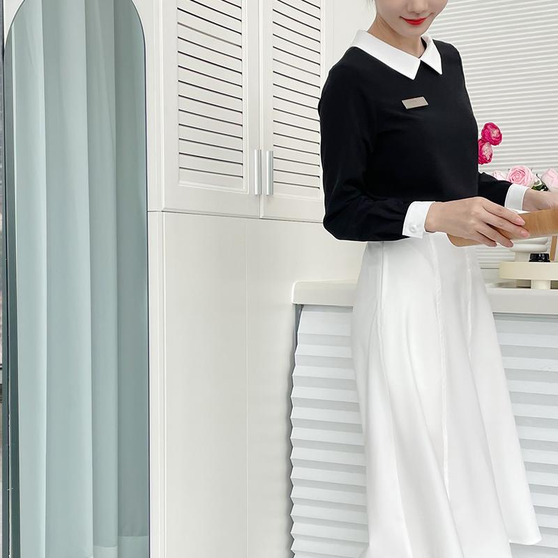レディース ファッション 業務 ユニフォーム 制服 コスプレ衣装 ハイエンド 美容室 健康 クラブ マッサージ ネイル ブラウン ウェイター 技術者 制服 長袖 ｜リコット