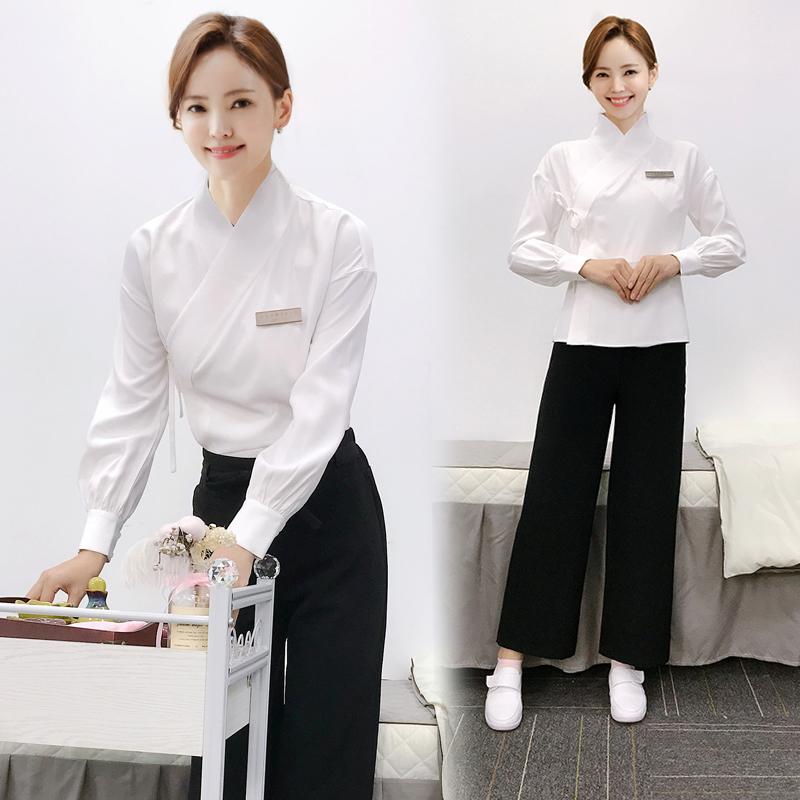 レディース 流行り物 御役目 制服 ユニフォーム コスプレお召しもの  科学技術者 ユニフォーム 長袖 美容院 美容顔触れ 思わしい 真っただ中 服