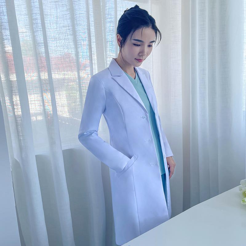 レディース ファッション 業務 ユニフォーム 制服 コスプレ衣装 ハイエンド 韓国スタイル 白 長袖 医師 制服 医療関係 衣装 コート 実験 病院 看護師 衣装