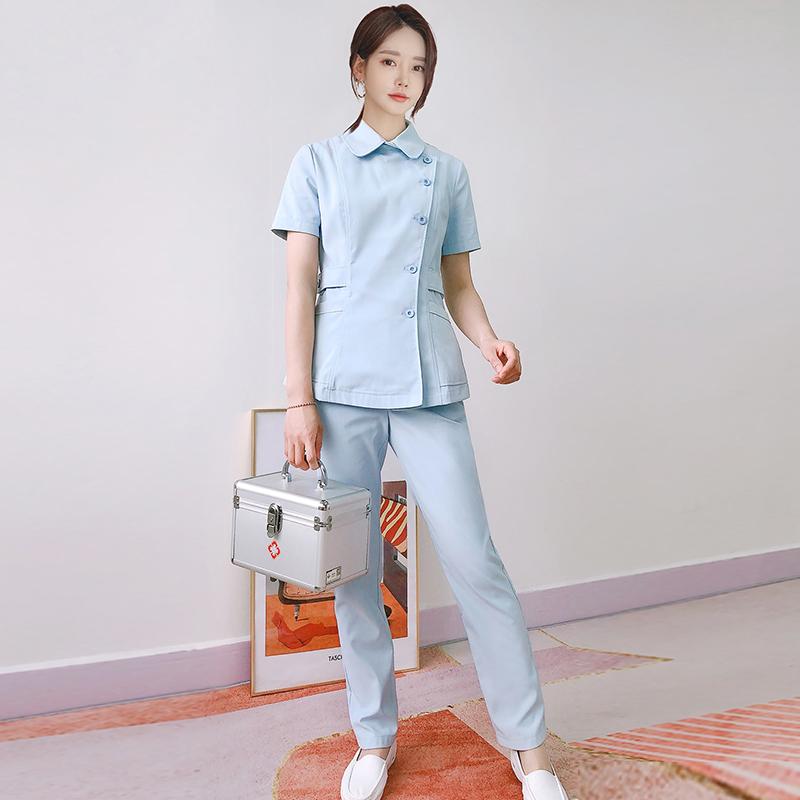 レディース ファッション 業務 ユニフォーム 制服 コスプレ衣装 韓国スタイル ナース 制服 スプリット スーツ 歯科 科 医療関係 衣装 長袖 フロント デスク ｜リコット
