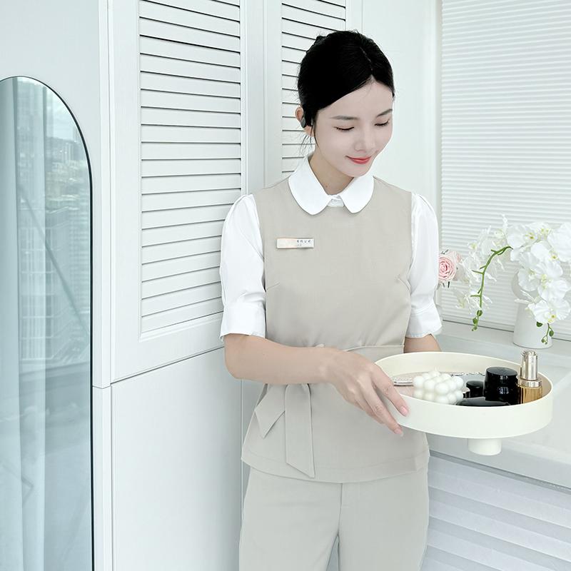 レディース 流行り物 御役目 制服 ユニフォーム コスプレお召しもの  韓国表現スタイル 背広 ハイエンド 夏 ユニフォーム 美容院 泊まり 向こう正面 事務机 美容顔触れ ズボン