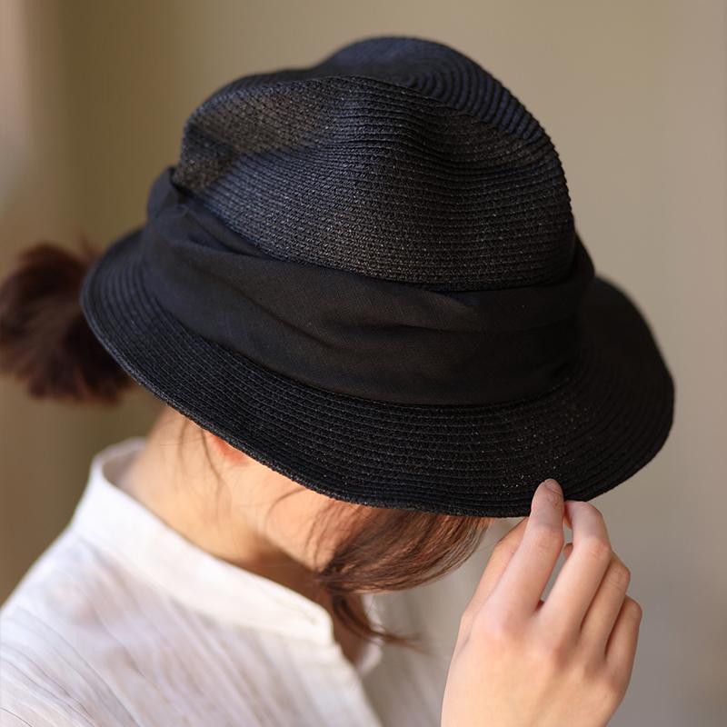春 コーデ オシャレ 小物 アイテム レディース 麻　プリーツ　麦わら帽子　ボックス　ハット｜リコット