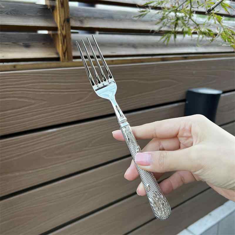 キッチン用品 カトラリー オシャレ アイテム 小物 調理器具 ステンレス フォーク 家庭用 長柄 ステーキ 食器